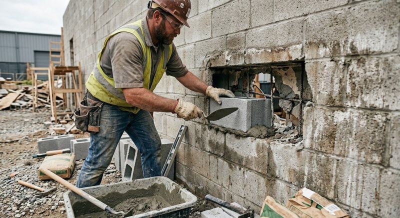 Cinder Block Wall Repair in Catoosa County, GA