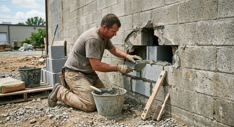 Cinder Block Wall Repair in Harrison, TN
